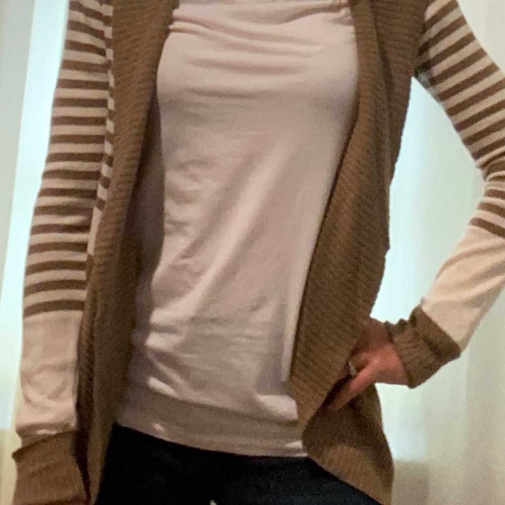 Striped cardigan duster